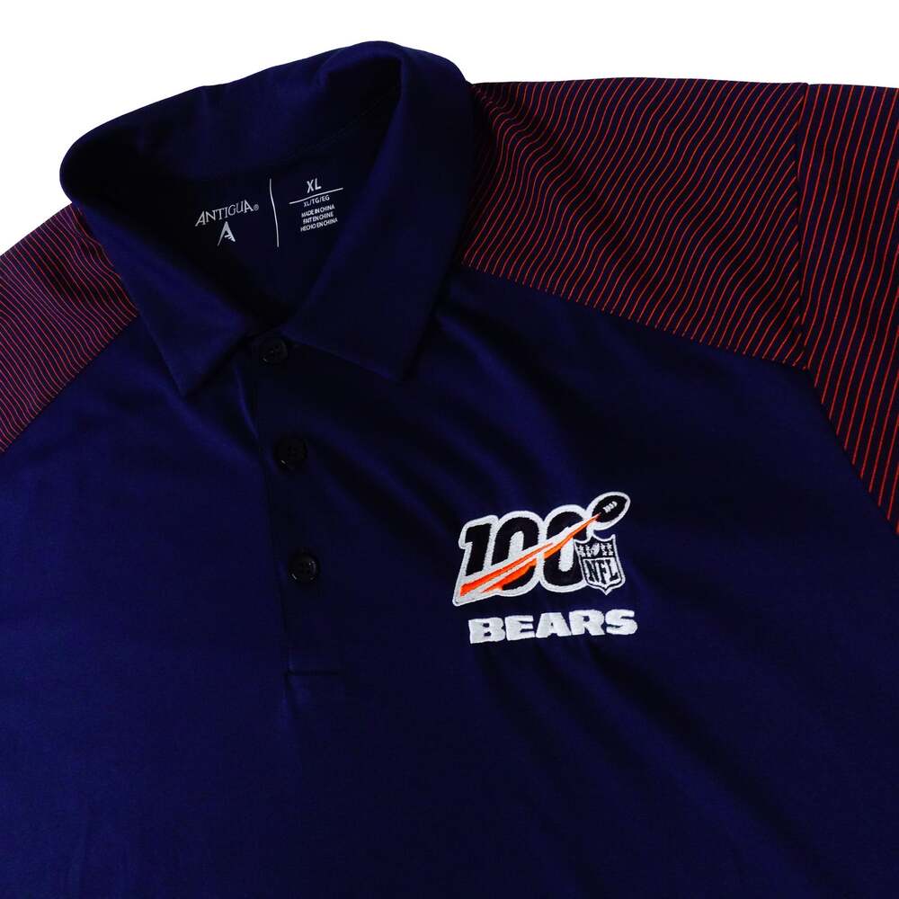 Chicago Bears 100th Anniversary NFL Antigua Blue Perfrormance Golf Polo XL